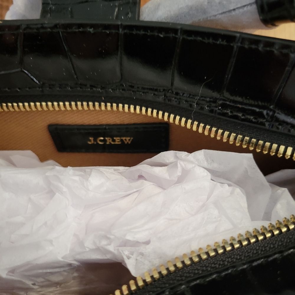 J. Crew Eddie 3-in-1 bag in Croc-embossed Italian Leather - black - Picture 6 of 9
